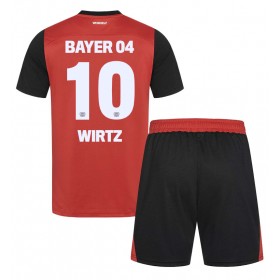 Bayer Leverkusen Florian Wirtz #10 Hjemme skjorte til barn 2024-25 Kortermet (+ korte bukser)